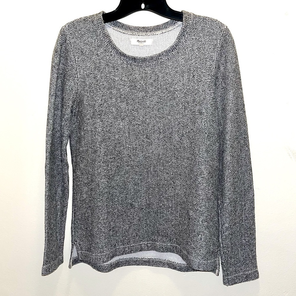 Madewell Long Sleeve‎ Knit Shirt Gray Metallic Sweater Top Size Small